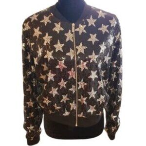 Wow Designer Beaded Sequins Sequined Embellished Stars Star Jacket Cardigan Coat
